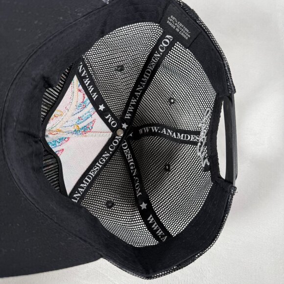 Ana M Original Design USA Trucker Hat Men Adjustable Snap Back Cap Skull EUC - Picture 7 of 8